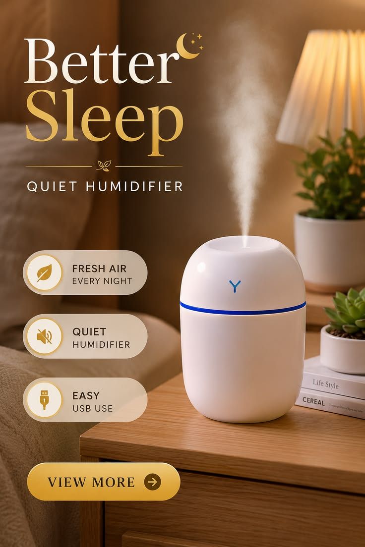 Portable Mini Air Humidifier – USB Rechargeable Cool Mist Humidifier for Home & Office(FREE DELIVERY)